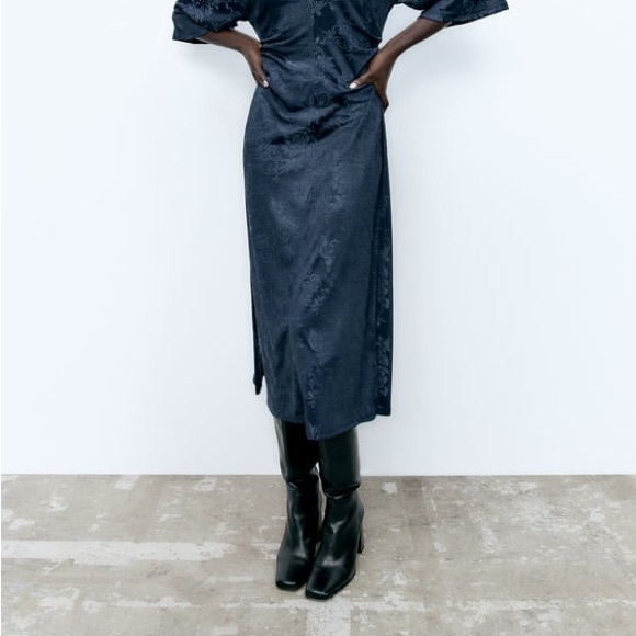 Zara JACQUARD KIMONO DRESS - Picture 8 of 14